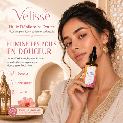 Velisse™ | Huile Dépilatoire Douce Tout-en-Un